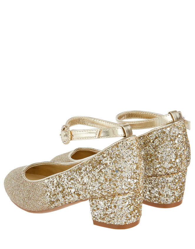Autumn Glitter Heeled Shoes, Gold (GOLD), large