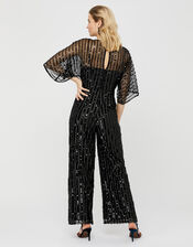 Lorelai Sequin Jumpsuit, Black (BLACK), large