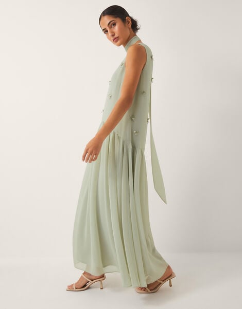 Elodie Sleeveless Embellished Maxi Dress, Green (PALE GREEN), large