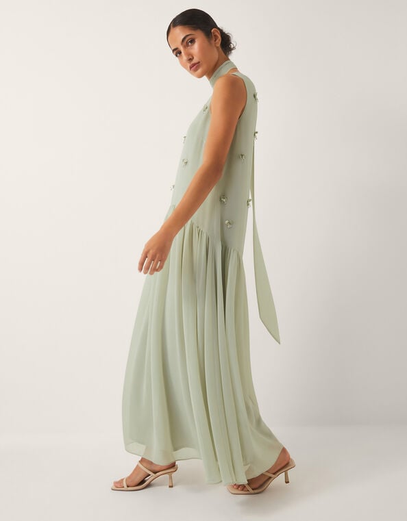 Elodie Sleeveless Embellished Maxi Dress, Green (PALE GREEN), large