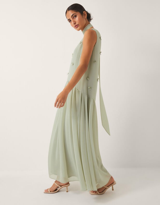Elodie Sleeveless Embellished Maxi Dress, Green (PALE GREEN), large