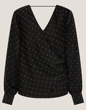 Margo Hotfix Long Sleeve Blouse, Black (BLACK), large