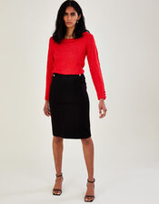 Ponte Pencil Skirt with LENZING™ ECOVERO™, Black (BLACK), large