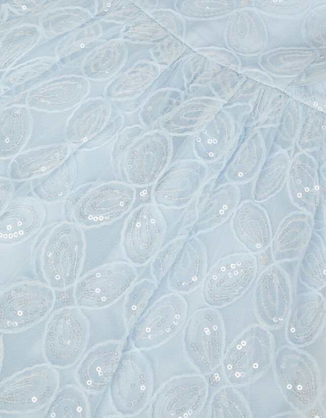 Ahanna Flutter Sleeve Sequin Party Dress, Blue (PALE BLUE), large
