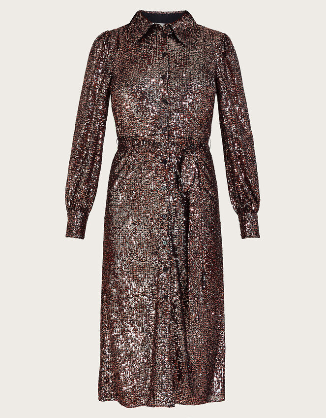 Megan Sequin Dress, Silver (SILVER), large