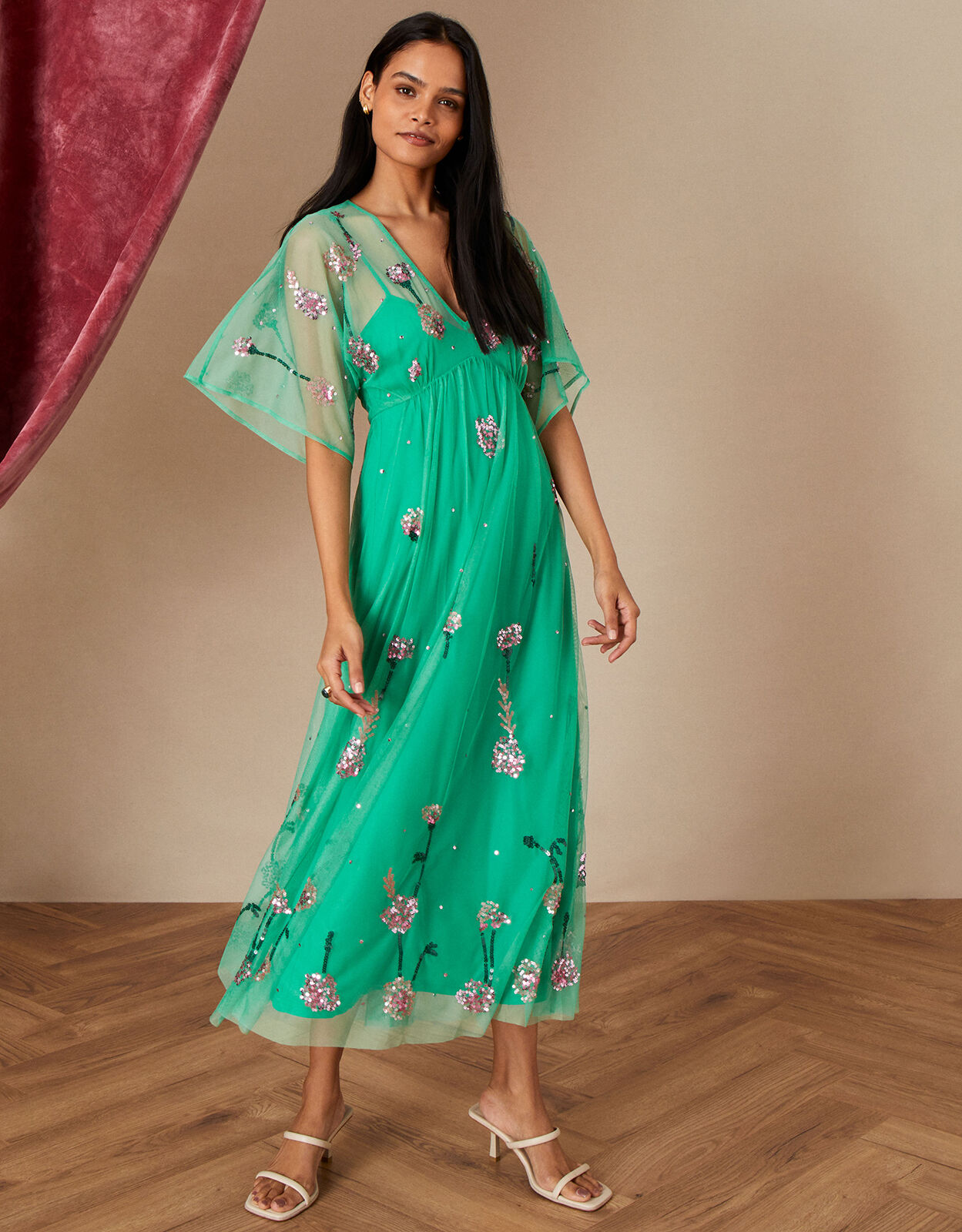 Alice Embellished Midi Dress in 