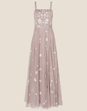 Square Neck Embellished Maxi Dress, Pink (PINK), large