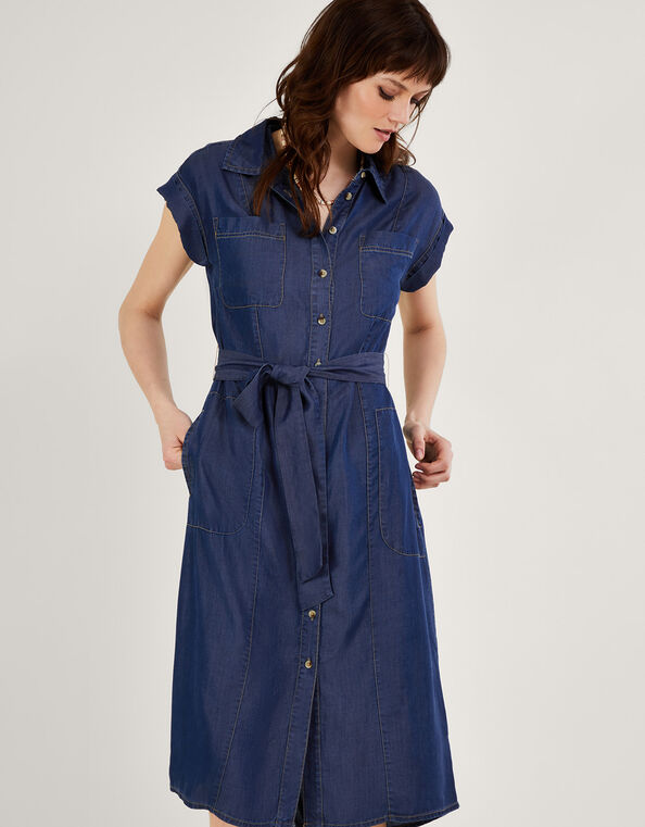 Denim Shirt Dress, Blue (DENIM BLUE), large