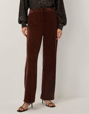Mila Straight Velvet Pants, Copper (COPPER), large