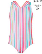 Sameria Stripe Swimsuit with Recycled Polyester, Multi (MULTI), large