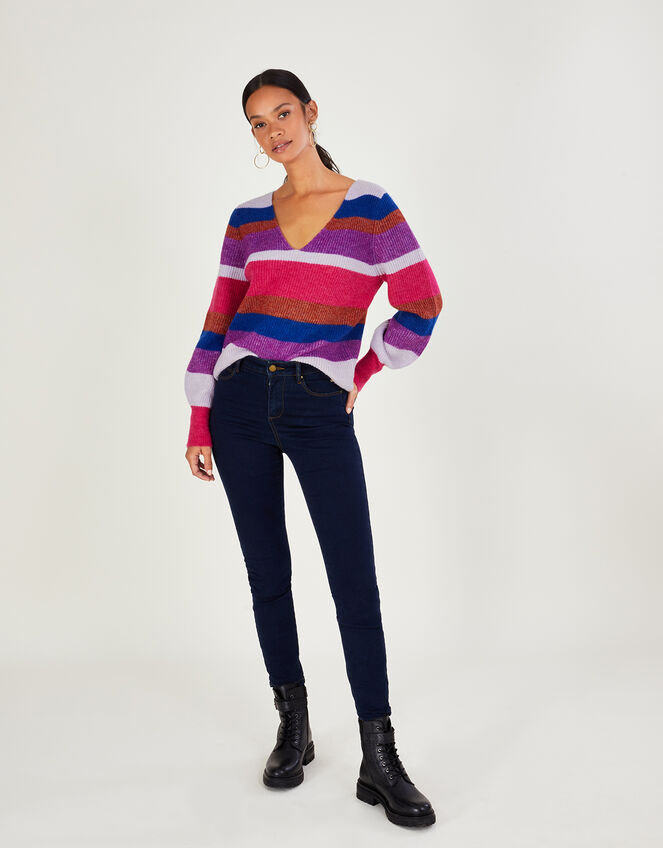 Super-Soft Striped Jumper with Recycled Polyester, Multi (MULTI), large