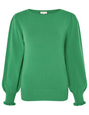 Scoop Neck Knit Jumper, Green (GREEN), large