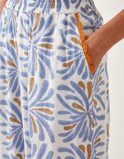 Cece Woodblock Print Harem Pants, Blue (BLUE), large