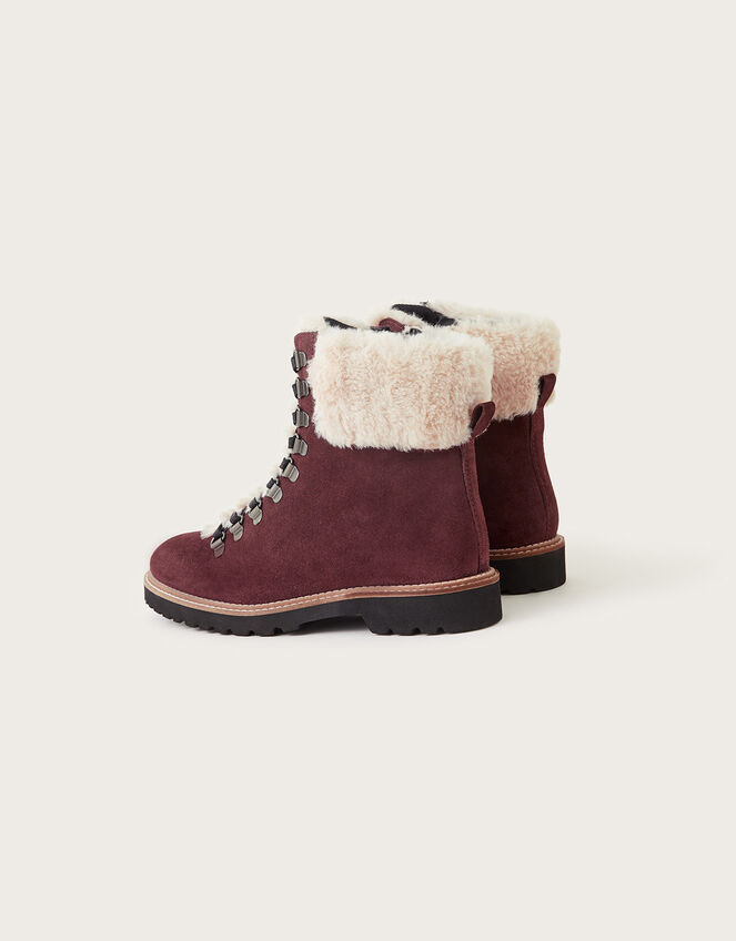 Barnes Suede Walking Boots, Red (BURGUNDY), large