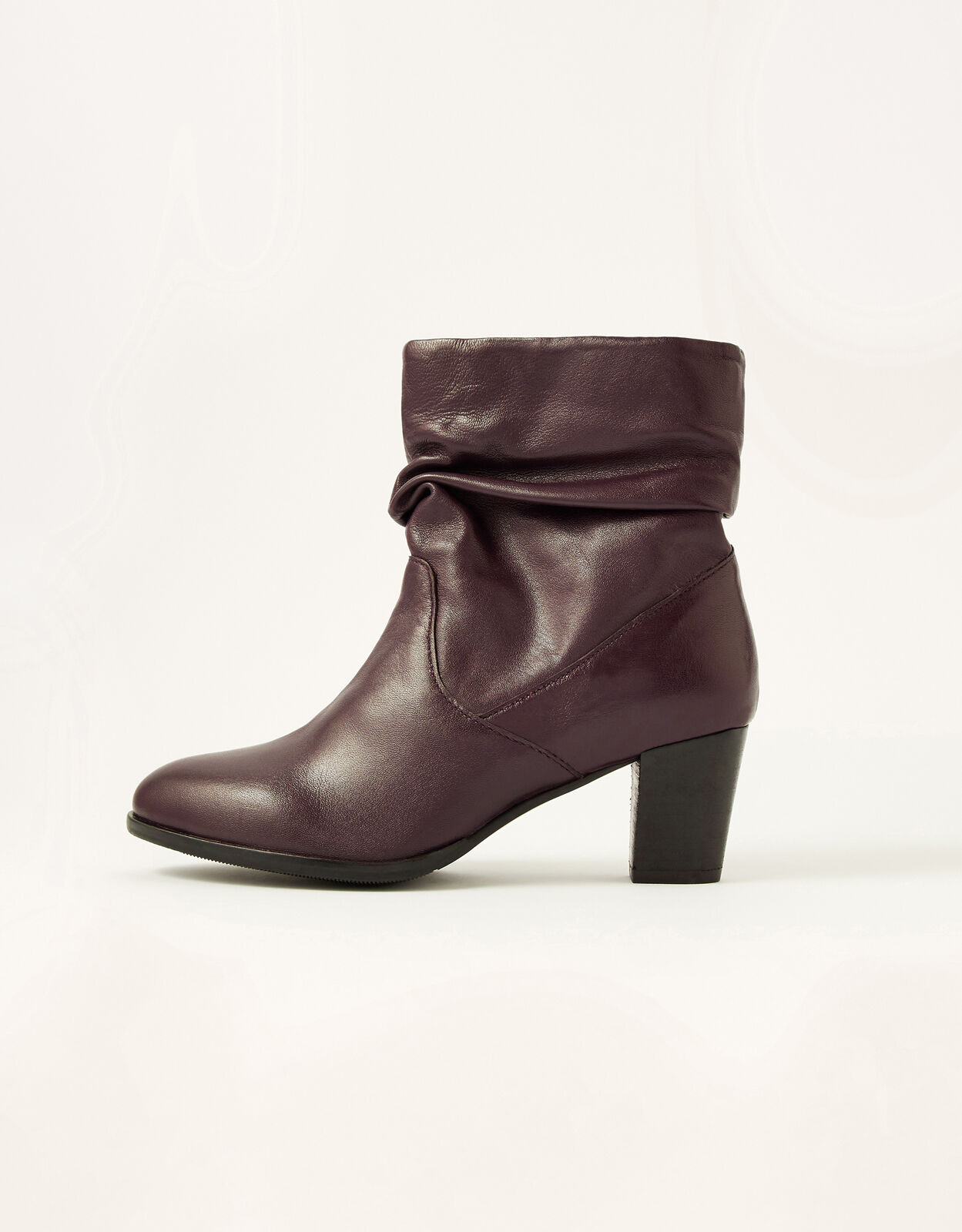 Shona Slouch Leather Ankle Boots Red