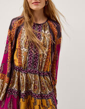 Magdalena Paisley Print Midi Dress, Red (BERRY), large