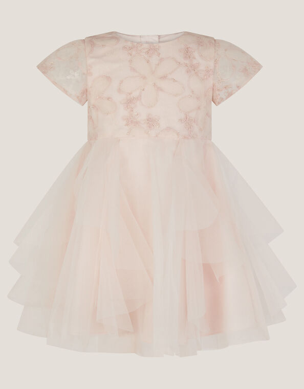 Baby Arabella Flower Ruffle Dress, Pink (PINK), large