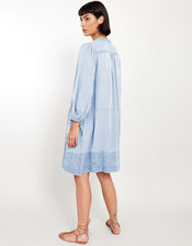 East Embroidered Long Sleeve Dress, Blue (BLUE), large