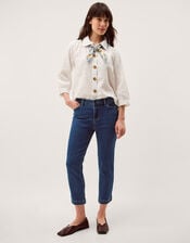 Idabella Slim Cropped Jeans, Blue (MID AUTHENTIC BLUE), large