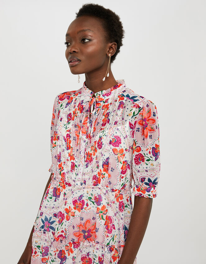 Paris Floral Shirt Dress, Ivory (IVORY), large