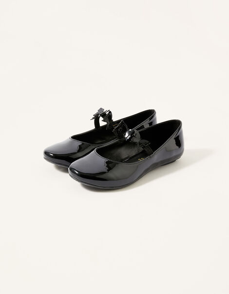 Patent Butterfly Ballerina Flats Black, Black (BLACK), large