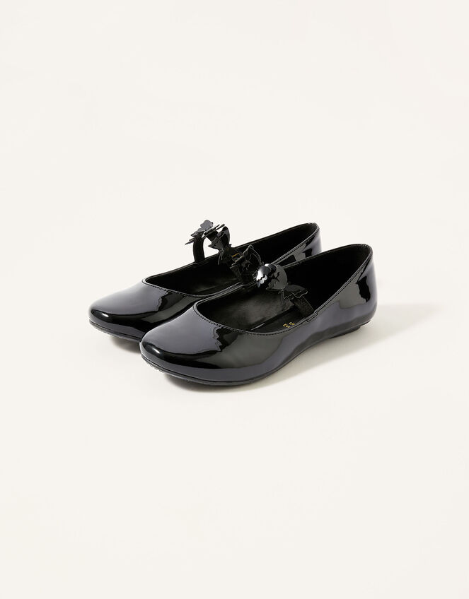 Patent Butterfly Ballerina Flats, Black (BLACK), large