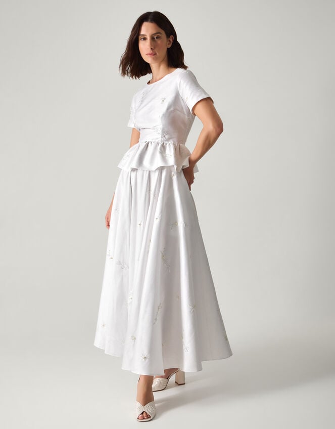 Eliza Floral Embellished Wedding Skirt, Ivory (IVORY), large