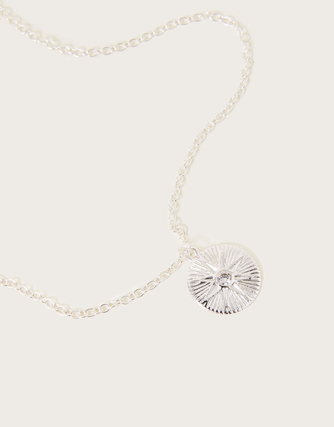 Disc Pendant Necklace, Silver (SILVER), large