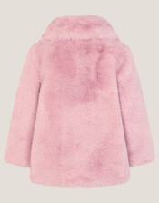 Baby Bow Faux Fur Coat, Pink (PINK), large