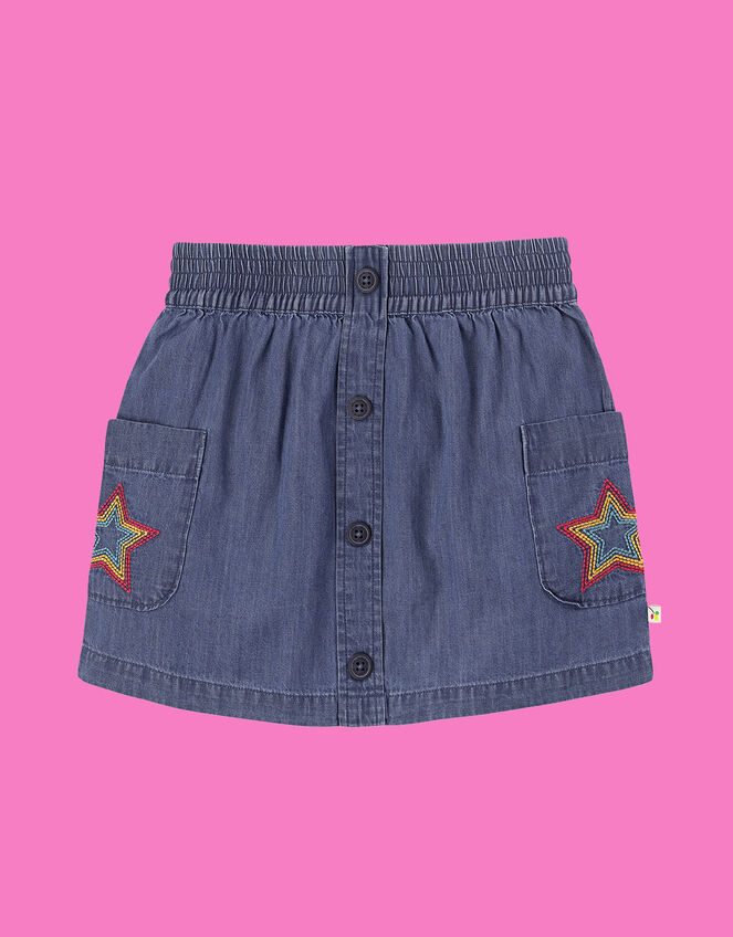 Frugi Charley Chambray Skirt, Blue (BLUE), large