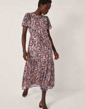 Sisi Animal Print Midi Dress, Pink (PINK), large