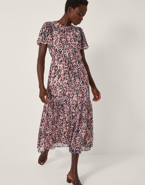 Sisi Animal Print Midi Dress, Pink (PINK), large