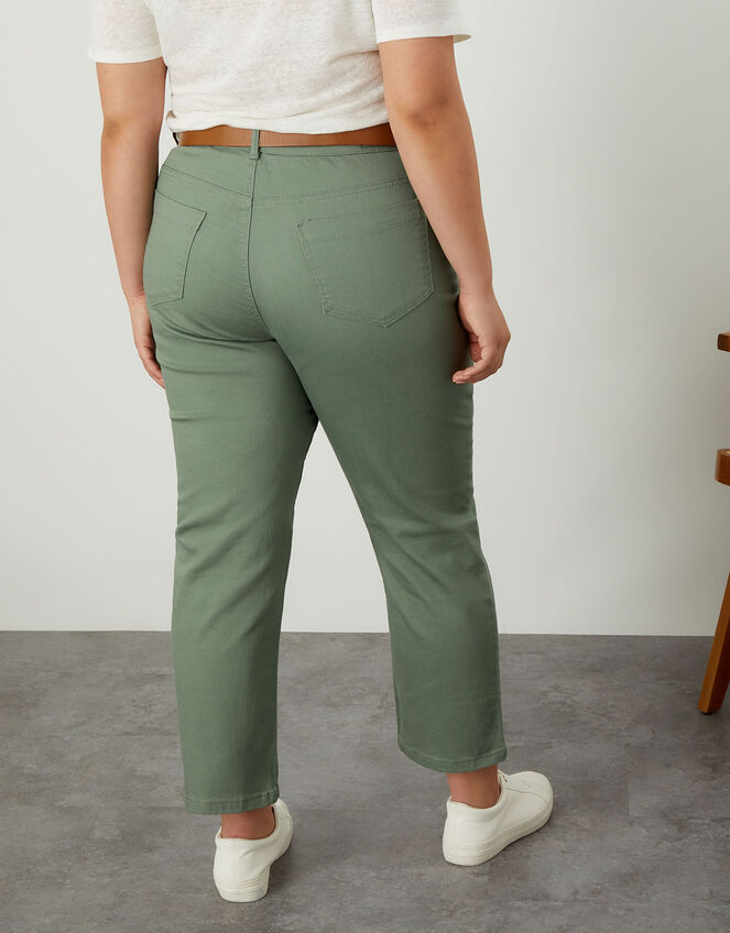 Safia Denim Jeans, Green (KHAKI), large