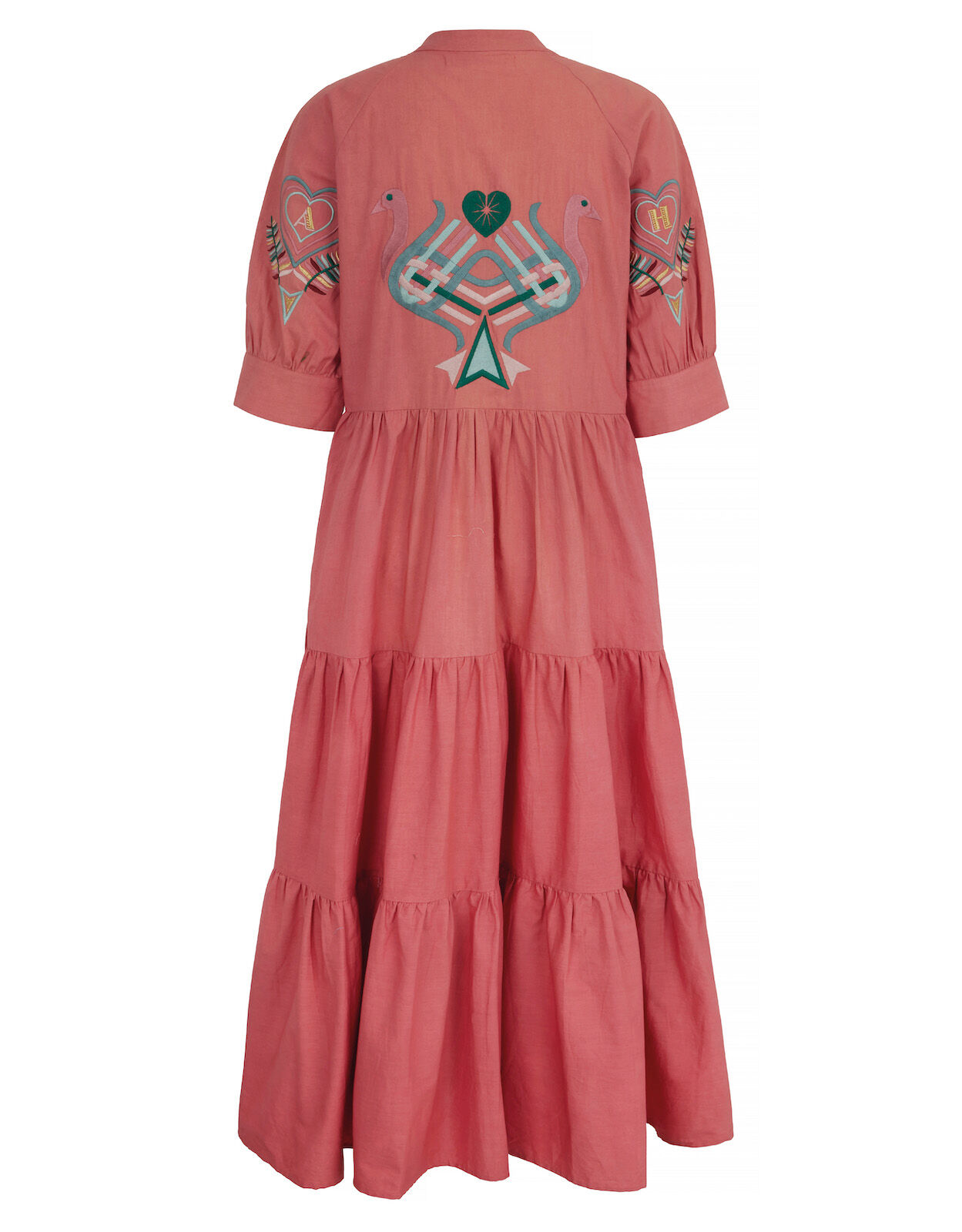 Tallulah and Hop Juliet Long Embroidered Dress Pink