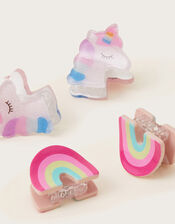 4-Pack Unicorn Rainbow Claw Clips, , large