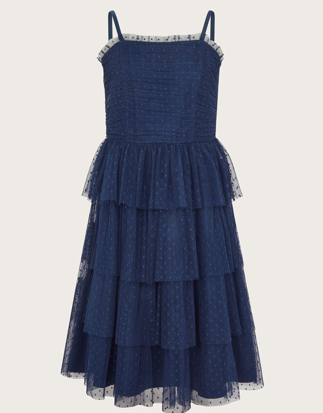 Inga Spot Tulle Prom Dress, Blue (NAVY), large