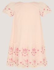 Baby Heart Embroidered Mesh Party Dress, Pink (PINK), large