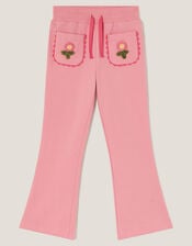 Crochet Flower Flare Joggers, Pink (PINK), large