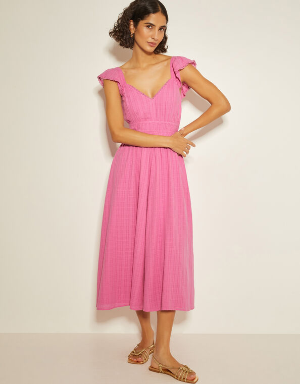 Marlee Ruffle Midi Sun Dress, Pink (PINK), large