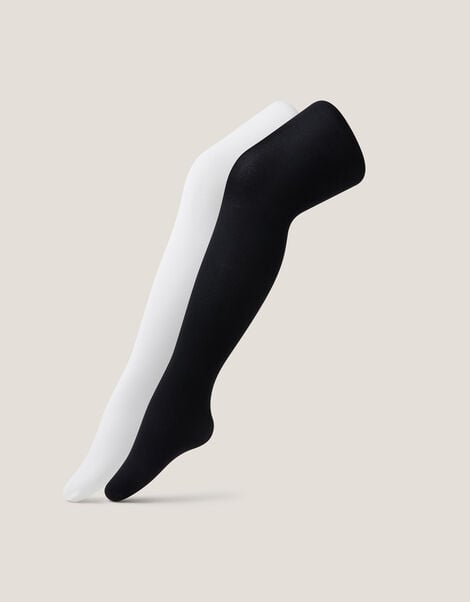 2-Pack Plain Tights, Black (BLACK), large
