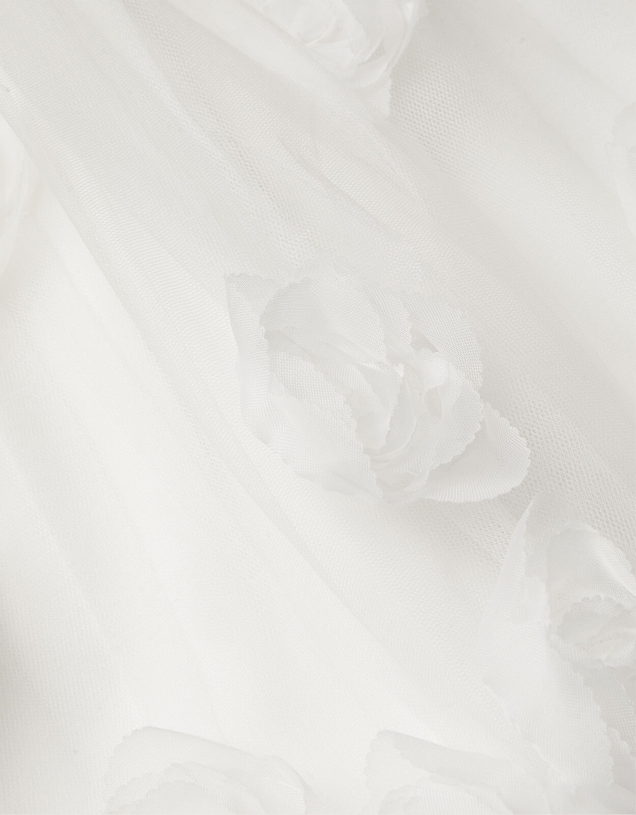 Baby 3D Roses Christening Dress White