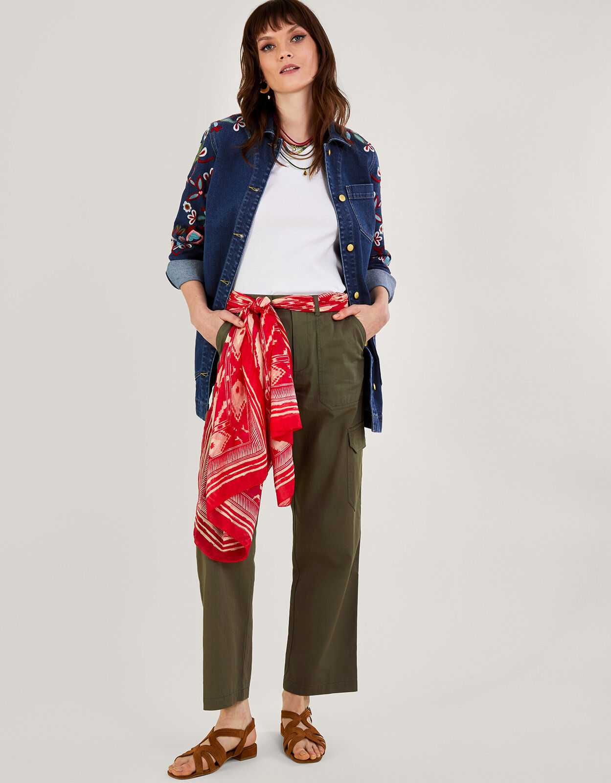 Monsoon red denim jacket online