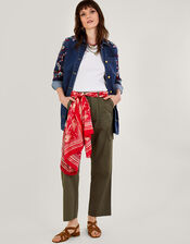 Mindy Embroidered Longline Denim Jacket, Blue (DENIM BLUE), large