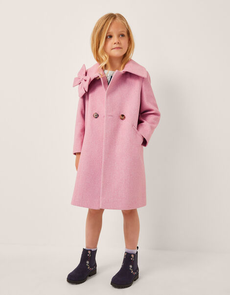 Bow Collar Coat, Pink (PINK), large