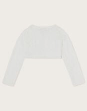 Emilia Lace Scallop Cardigan, Ivory (IVORY), large