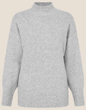 Lounge Lizzie High Neck Jumper, Grey (GREY), large