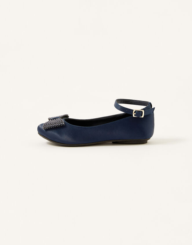 Bow Ballerina Flats, Blue (NAVY), large