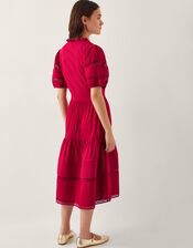 Wendy Tiered Midi Dress, Red (RED), large