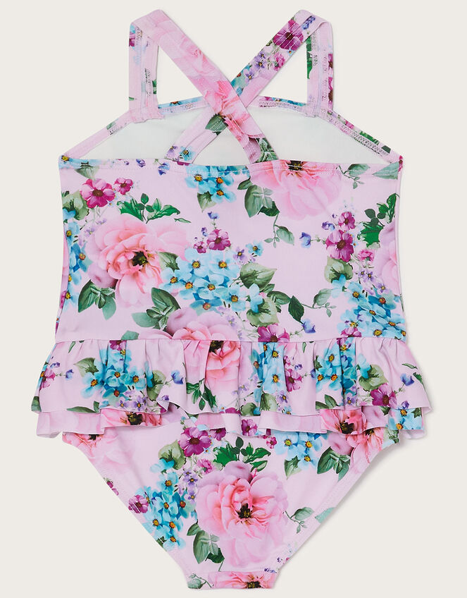 Baby Floral Skirt Swimsuit Pink