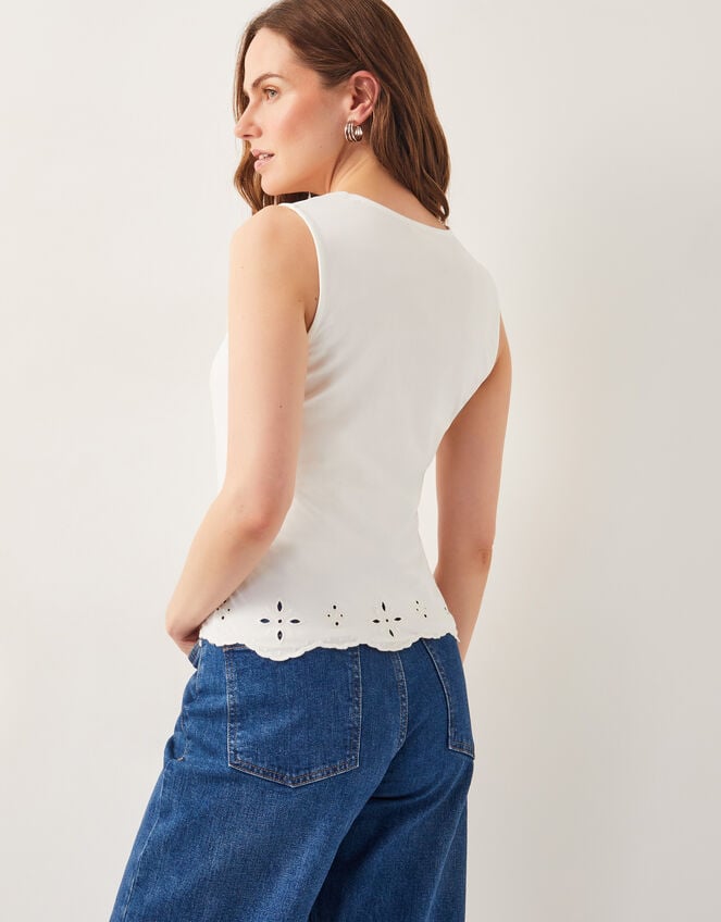 Cara Cutwork Cami Top, Ivory (IVORY), large